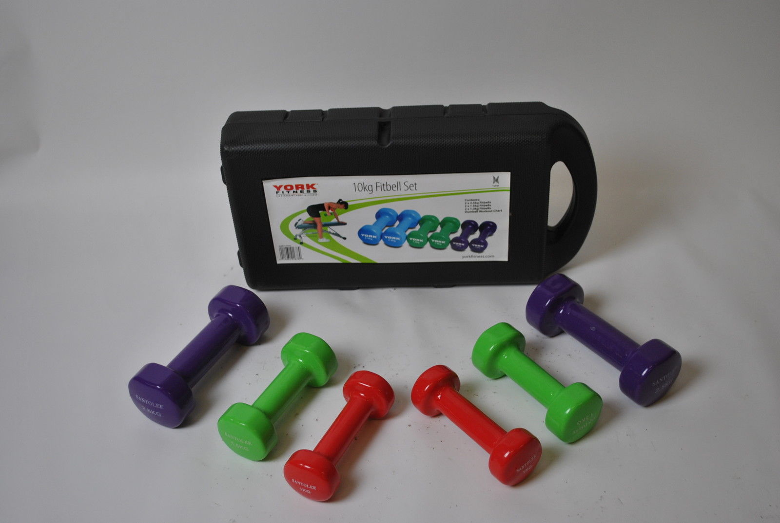 LADIES DUMBBELL SET WITH CASE 10KG - 1kg, 1.5kg, 2.5kg